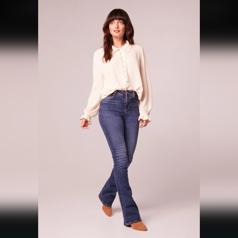 Band Of The Free Denise Cream Ruffle Collar Top - Picture 6 of 10